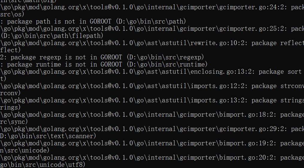 安装golint时package xxx not in GOROOT